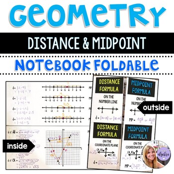 Preview of Geometry - Distance and Midpoint Formulas Number Line Coordinate Plane Foldable
