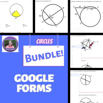 Preview of Geometry:   ENTIRE Circles Unit Mini Formative Assessments