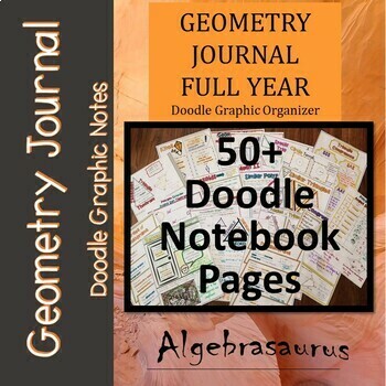 Preview of Geometry FULL YEAR Doodle Graphic Organizer 50+pgs