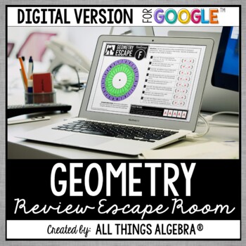 Preview of Geometry EOC Review | Escape Room Activity (GOOGLE SLIDES™ VERSION)