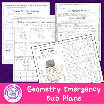 Preview of Geometry Emergency Sub Plans Notes & Activities *Can be used any time of year!*
