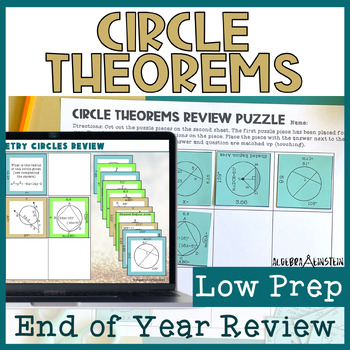 Preview of Geometry End of Year EOC Review Circles
