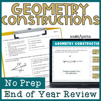 Preview of Geometry End of Year EOC Review Constructions