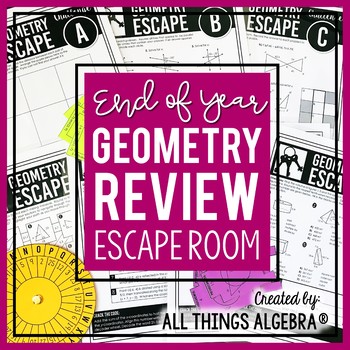 Preview of Geometry End of Year EOC Review | Escape Room Activity