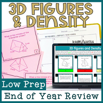 Preview of Geometry End of Year EOC Review Volume of 3D Figures