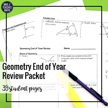 Preview of Geometry End of Year Review