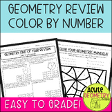 Geometry End of Year Review Activity - Coloring Worksheet 