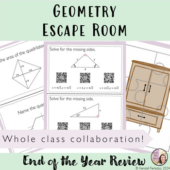 Preview of Geometry Escape Room End of the Year EOY Review Test Prep Activity