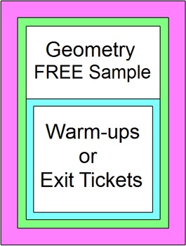 Preview of Free Downloads - Geometry Warm-ups or Exit Tickets