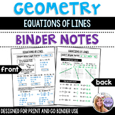 Geometry - Equations of Lines: Slope-Intercept and Point-S