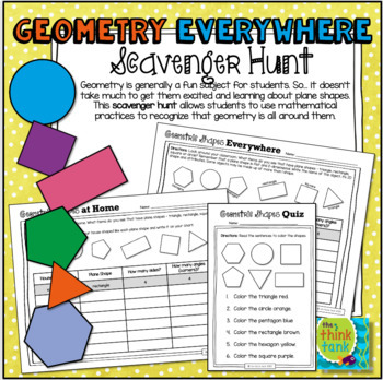 Preview of Geometry Everywhere: 2D Shapes Scavenger Hunt