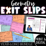 Geometry Exit Ticket Bundle PRINT & DIGITAL