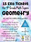 Geometry Exit Tickets - Set of 15 - for 4th Grade
