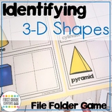 Geometry File Folder Activity Identifying 3-D Shapes Set 1