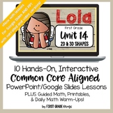 2D & 3D Shapes / Geometry - First Grade Math Lessons, Guided Math & Worksheets