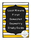 Geometry First Semester Exam Study Guide