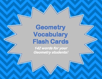 Preview of Geometry Flash Cards for High School Students | Vocabulary Practice | Math 4 ELL