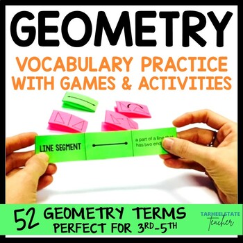 Preview of 4th Grade 5th Grade Geometry Review Vocabulary Activities and Games