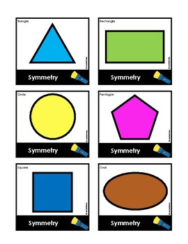 Preview of Geometry Flashlight Cards Basic 2D Shapes Lines of Symmetry