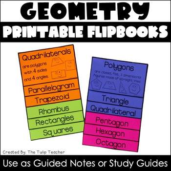 Preview of Geometry Flipbooks for Polygons and Quadrilaterals - Activities or Study Guide