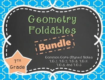 Preview of Geometry Foldables Bundle for 7th Grade 7.G.1, 7.G.2, 7.G.3, 7.G.4, 7.G.5, 7.G.6