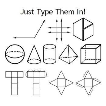 Preview of Geometry Fonts - Angles, Shapes, Nets, Pattern Blocks, and Transformations