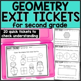 2nd Grade Digital Math Exit Tickets Geometry- Distance Learning