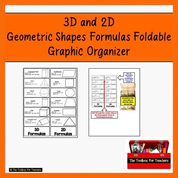 Preview of Geometry Formulas Foldable Volume Surface Area Circumference Graphic Organizer