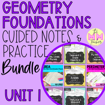 Preview of Geometry Foundations (Unit 1) - Guided Notes & Practice BUNDLE