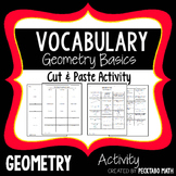 Geometry Foundations Vocabulary Cut and Paste Activity