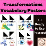 Geometry Four Types of Transformations Vocabulary Posters 
