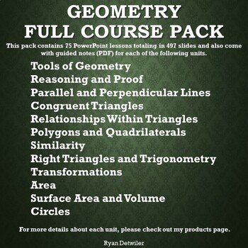 Preview of Geometry Full Course Pack