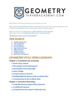 Preview of Geometry Full Lesson Math Videos