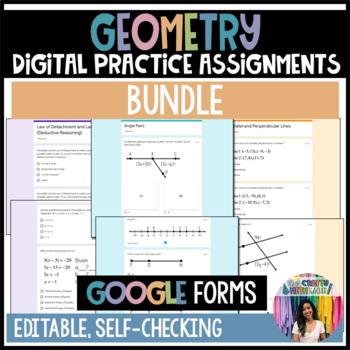 Preview of Geometry GOOGLE Forms Practice Assignments Bundle