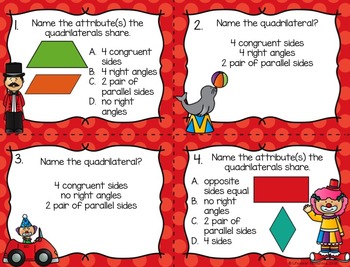 geometry game and printables attributes of quadrilaterals tpt