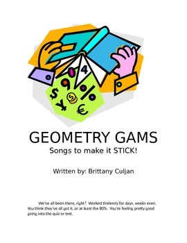 Preview of Geometry Gams- Songs to Make it Stick