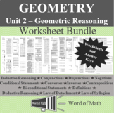 Geometry Worksheet Bundle - Unit 2 Geometric Reasoning
