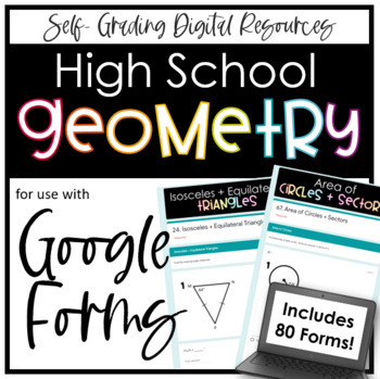 Preview of Geometry Google Forms Bundle Digital and Print Homework Worksheet Bundle