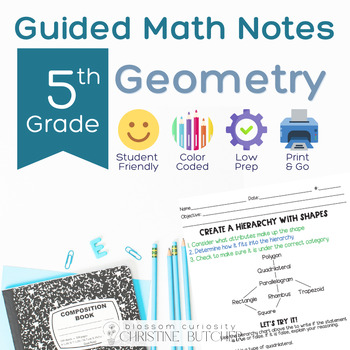 Preview of Geometry, Graphing, and Shape Hierarchy Guided Math Notes