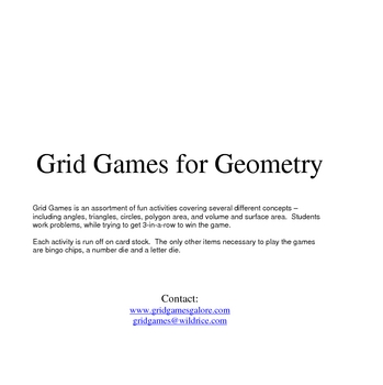 Preview of Geometry GridGames