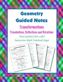 Geometry Guided Interactive Math Notebook Page: Rigid Tran