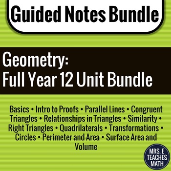 Preview of Geometry Guided Notes Bundle - Lessons with Homework