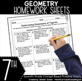 Geometry Homework - 7th Grade Math Homework Sheets - Math 