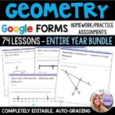 Geometry Homework - Google Forms - Growing Bundle for the 