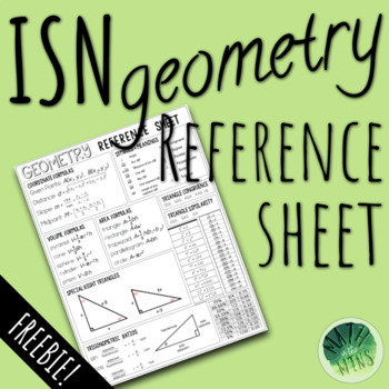Preview of Geometry ISN Reference Sheet (FREE)