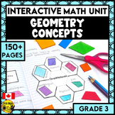 Geometry Interactive Math Unit | Grade 3 | 2D Shapes 3D Ob