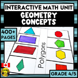 Geometry Interactive Math Unit Grade 4/5 | Shapes Objects 