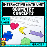 Geometry Interactive Math Unit Grade 4 | 2D Shapes 3D Obje