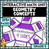 Geometry Interactive Math Unit Grade 5 | 2D Shapes 3D Obje