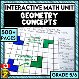 Geometry Interactive Math Unit | Grade 5 and 6 | Shapes Ob